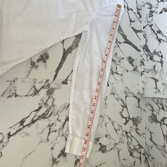 Talbots White Long Sleeve Collar Knobby Texture Shirt Size Petite Small - Picture 12 of 14